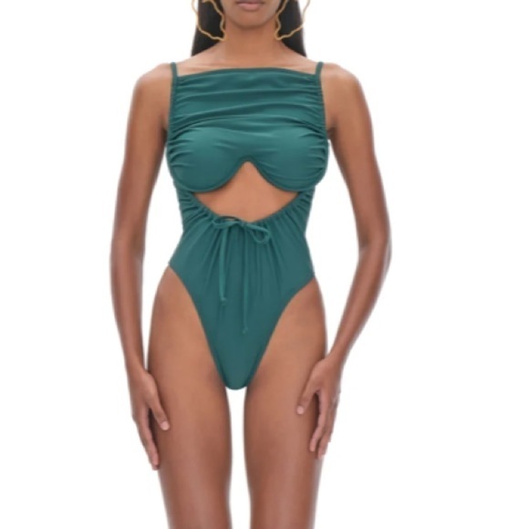 Andrea Iyamah NWT Swimsuit Women's Tiaca One Piece Swimsuit in Forest Green XS - Picture 4 of 7